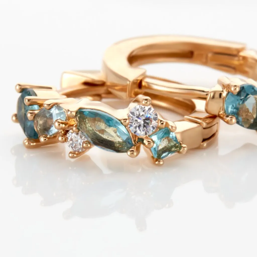 Histoire d'Or Créoles More Plaqué Or Jaune Pierre Artificielle Online