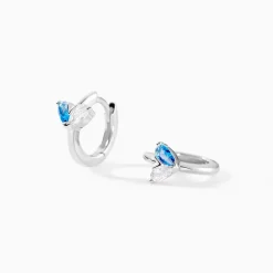 Histoire d'Or Créoles Myhalf De Zirconium argent blanc oxyde Clearance