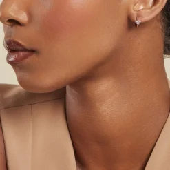 Histoire d'Or Créoles Myhalf De Zirconium argent rose oxyde Discount