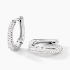 Histoire d'Or Créoles Nandie Argent Blanc Oxyde De Zirconium Outlet