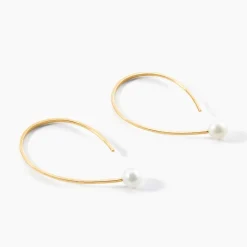 Histoire d'Or Créoles Nekoda Or Jaune Perle De Culture Clearance