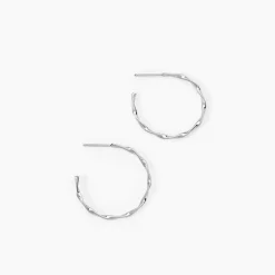 Histoire d'Or Créoles Nymphéa Argent Blanc New