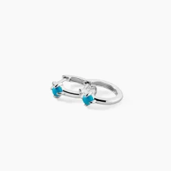 Histoire d'Or Créoles Ocean Argent Blanc Turquoise argent blanc turquoise bleu Sale