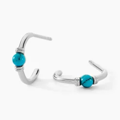 Histoire d'Or Créoles Ocean Argent Blanc Turquoise argent blanc turquoise bleu Discount