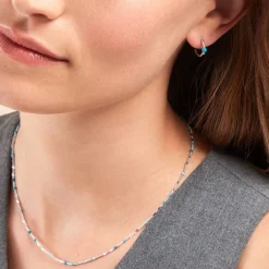 Histoire d'Or Créoles Ocean Argent Blanc Turquoise argent blanc turquoise bleu Discount