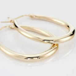 Histoire d'Or Créoles Olivia Ovale Plaqué Or Jaune Online