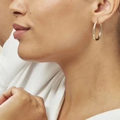 Histoire d'Or Créoles Olivia Ovale Plaqué Or Jaune Online