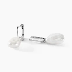 Histoire d'Or Créoles Onassis Argent Blanc Perle De Culture Sale