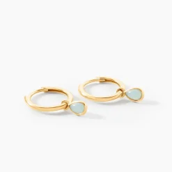 Histoire d'Or Créoles Ondée Or Jaune Amazonite Discount