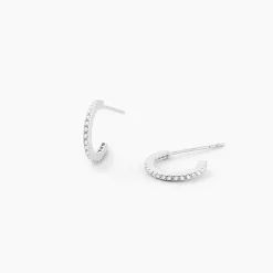 Histoire d'Or Créoles Or Blanc Brodie Oxyde De Zirconium or blanc oxyde Clearance