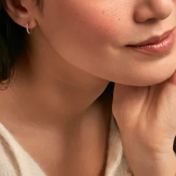 Histoire d'Or Créoles Or Blanc Brodie Oxyde De Zirconium or blanc oxyde Clearance