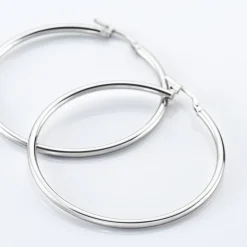 Histoire d'Or Créoles Or Blanc Rond Sale