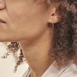 Histoire d'Or Créoles Or Blanc  Saphir Et Diamants New