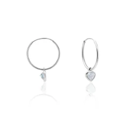 Histoire d'Or Créoles Or Blanc Topaze Azur or blanc topaze bleu Outlet