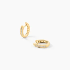 Histoire d'Or Créoles Or Jaune Aaren Diamants New