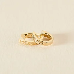 Histoire d'Or Créoles Or Jaune Aaren Diamants New