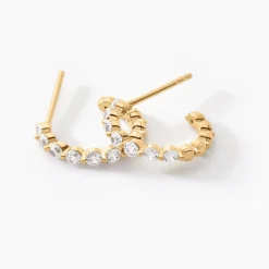 Histoire d'Or Créoles Or Jaune Chylan Oxydes De Zirconium New