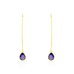 Histoire d'Or Créoles Phie Poire Or Jaune Amethyste or jaune amethyste violette Clearance