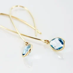 Histoire d'Or Créoles Phie Poire Or Jaune Topaze or jaune topaze bleu sky Online