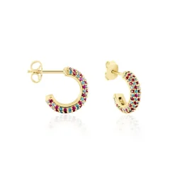 Histoire d'Or Créoles Plaqué Or Jaune Julitta Topazes Oxydes De Zirconium plaqué or jaune topaze bleu Best