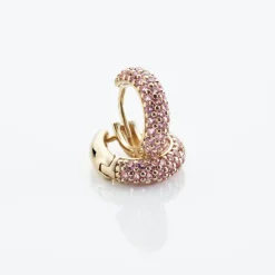 Histoire d'Or Créoles Plaqué Or Jaune Piha Oxydes De Zirconium plaqué or jaune oxyde rose Outlet