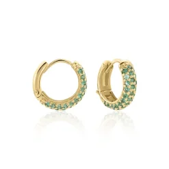 Histoire d'Or Créoles Plaqué Or Jaune Piha Oxydes De Zirconium plaqué or jaune oxyde vert Online