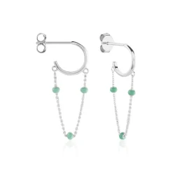 Histoire d'Or Créoles Polka Argent Blanc Sale