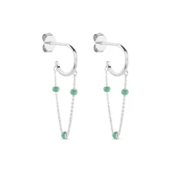 Histoire d'Or Créoles Polka Argent Blanc Sale