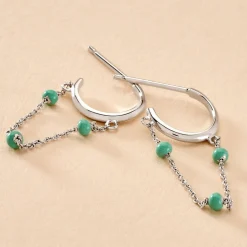 Histoire d'Or Créoles Polka Argent Blanc Sale