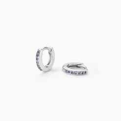 Histoire d'Or Créoles Rio Argent Blanc Oxyde De Zirconium argent blanc oxyde violet Clearance