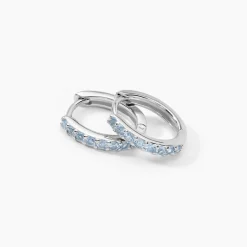 Histoire d'Or Créoles Rio Argent Blanc Oxyde De Zirconium argent blanc oxyde bleu New