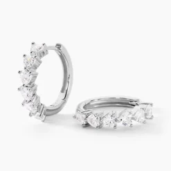 Histoire d'Or Créoles Roanne Argent Blanc Oxyde De Zirconium Clearance