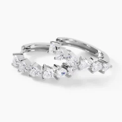 Histoire d'Or Créoles Roanne Argent Blanc Oxyde De Zirconium Clearance