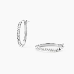 Histoire d'Or Créoles Sandrine Or Blanc Strass