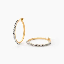 Histoire d'Or Créoles Sandrine Or Jaune Strass or jaune strass blanc Sale