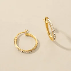 Histoire d'Or Créoles Sandrine Or Jaune Strass or jaune strass blanc Sale