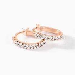 Histoire d'Or Créoles Sandrine Or Rose Strass Discount