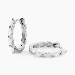 Histoire d'Or Créoles Servane Argent Blanc Oxyde De Zirconium