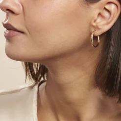 Histoire d'Or Créoles Shalana Lisses Demi Jonc Or Jaune Best