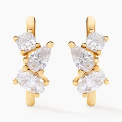 Histoire d'Or Créoles Shiny Garden Or Jaune Oxyde De Zirconium Best