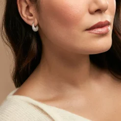 Histoire d'Or Créoles Sofia Argent Blanc Oxyde De Zirconium Discount