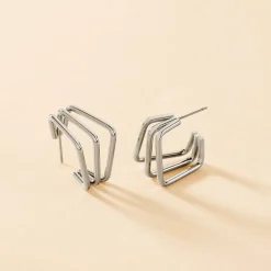 Histoire d'Or Créoles Stormie Acier Blanc Online