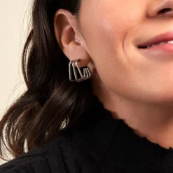 Histoire d'Or Créoles Stormie Acier Blanc Online