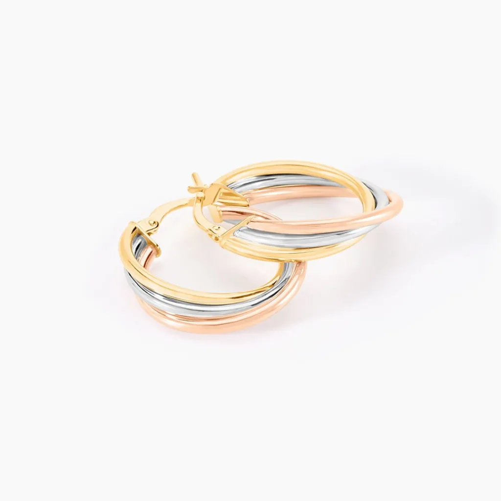 Histoire d'Or Créoles Tanya Or Tricolore Hot