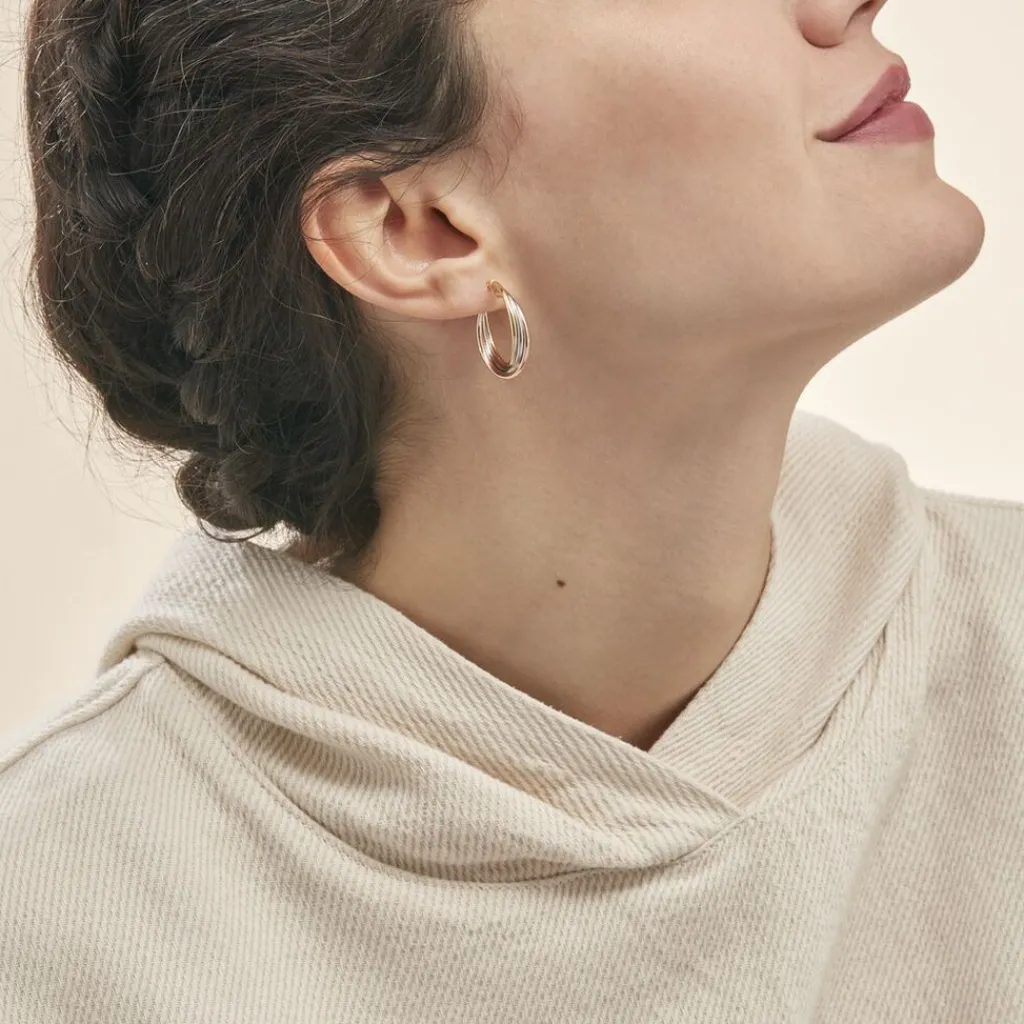 Histoire d'Or Créoles Tanya Or Tricolore Outlet