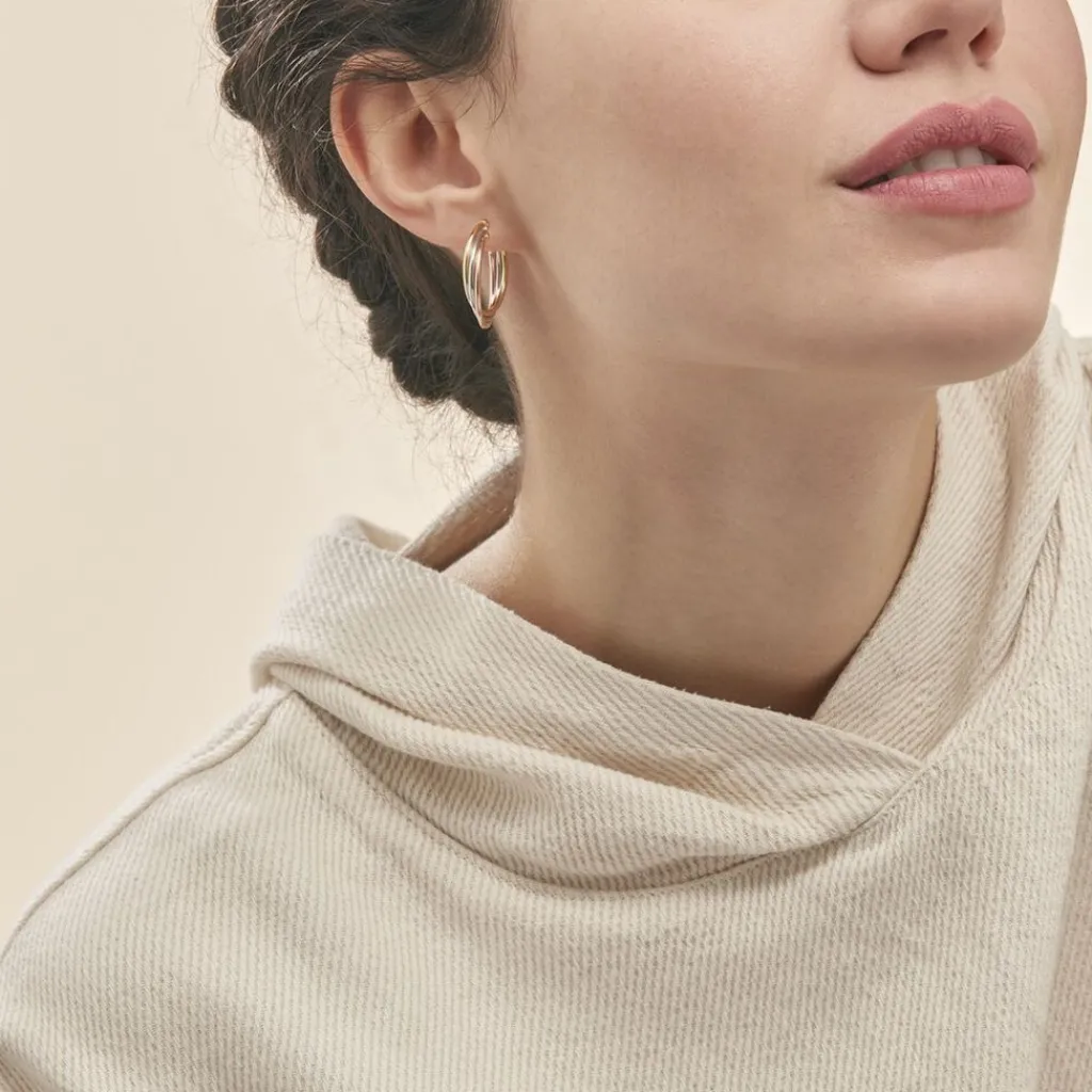 Histoire d'Or Créoles Tanya Or Tricolore Outlet