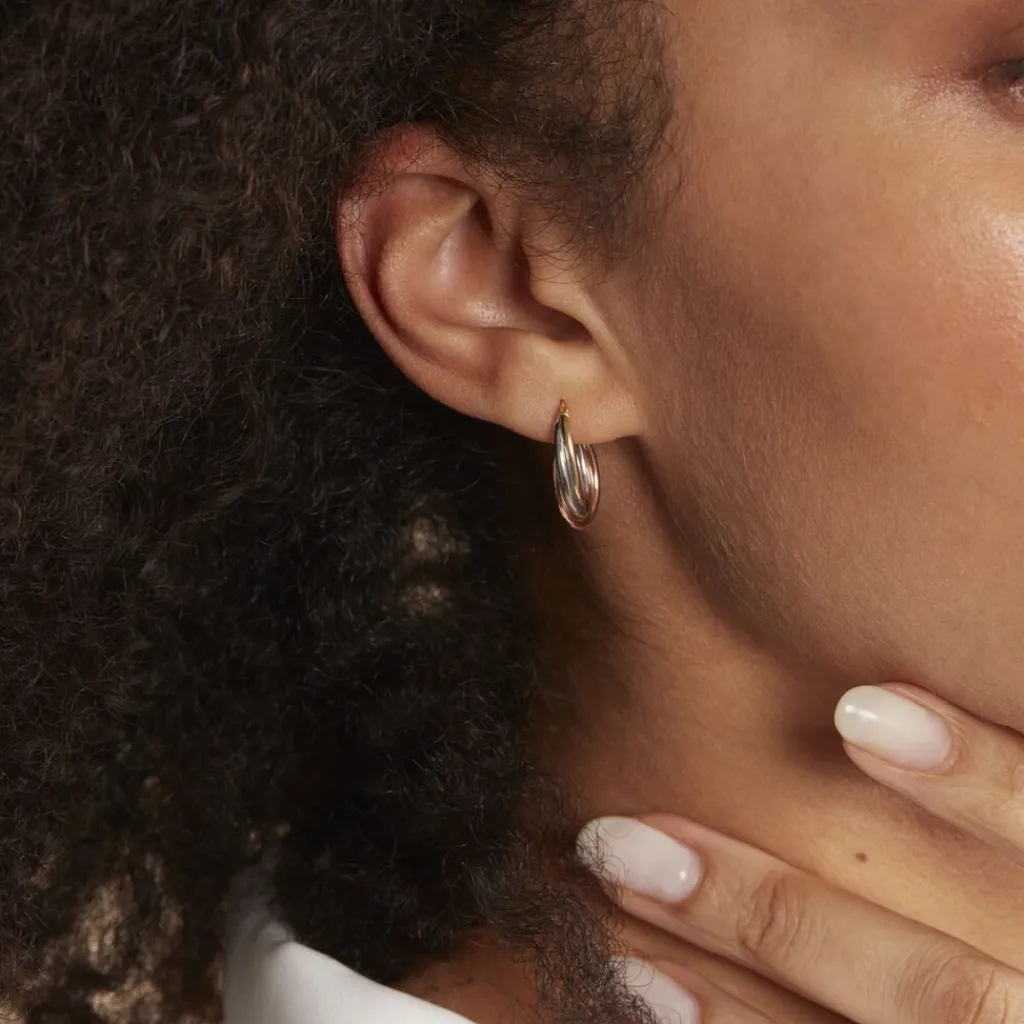 Histoire d'Or Créoles Tanya Or Tricolore New