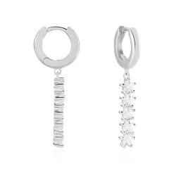 Histoire d'Or Créoles Teris Argent Blanc Oxyde De Zirconium