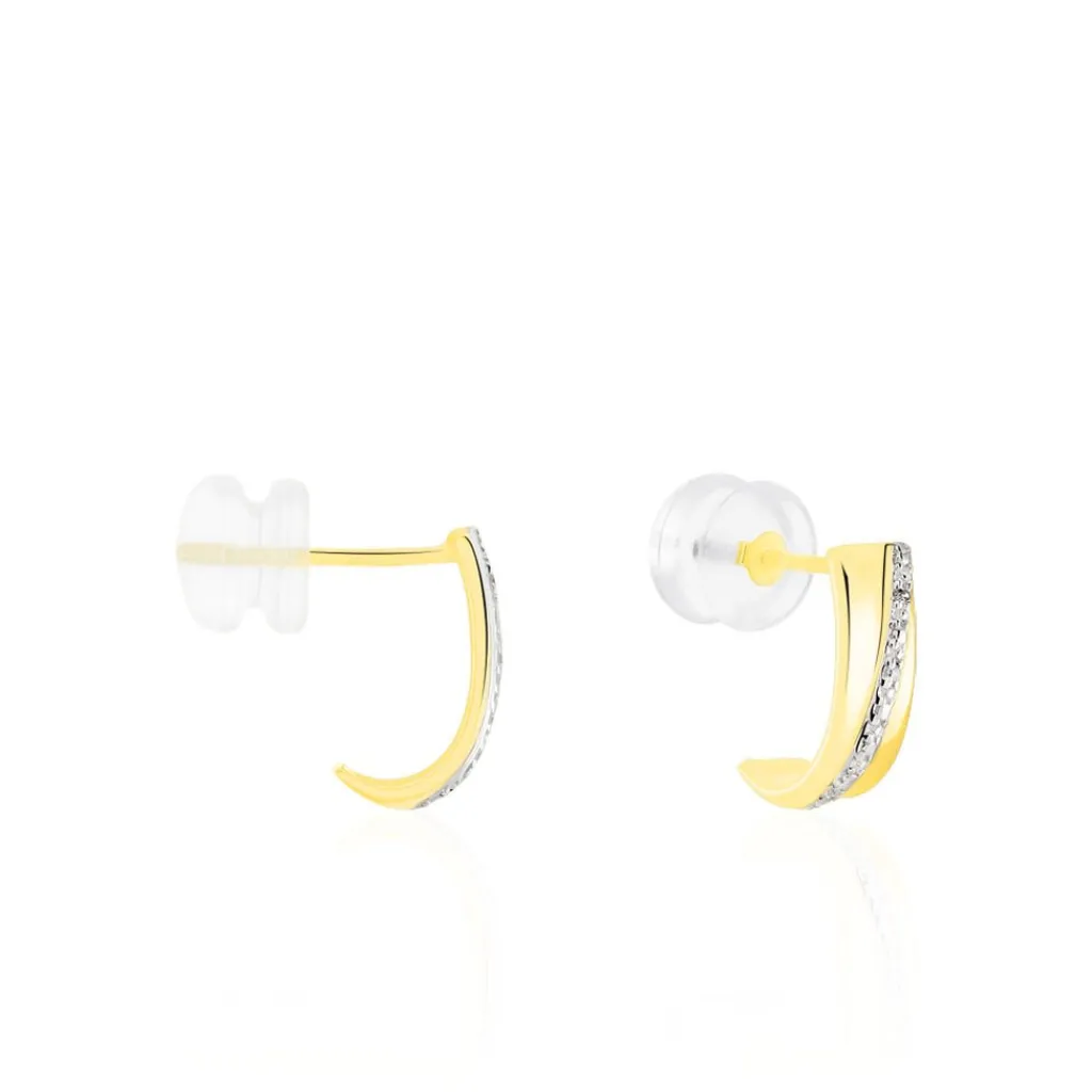 Histoire d'Or Créoles Timira Or Jaune Diamant Hot