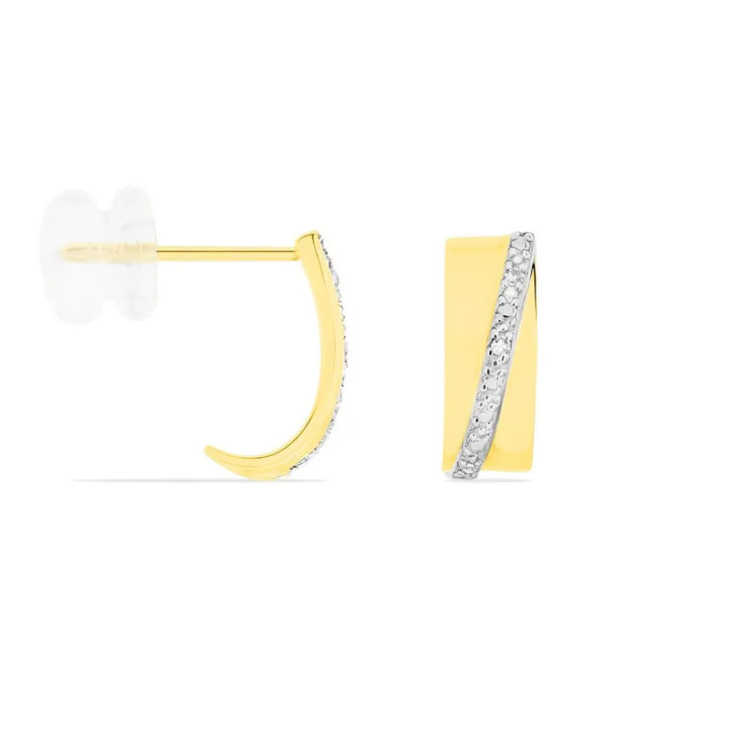 Histoire d'Or Créoles Timira Or Jaune Diamant Hot